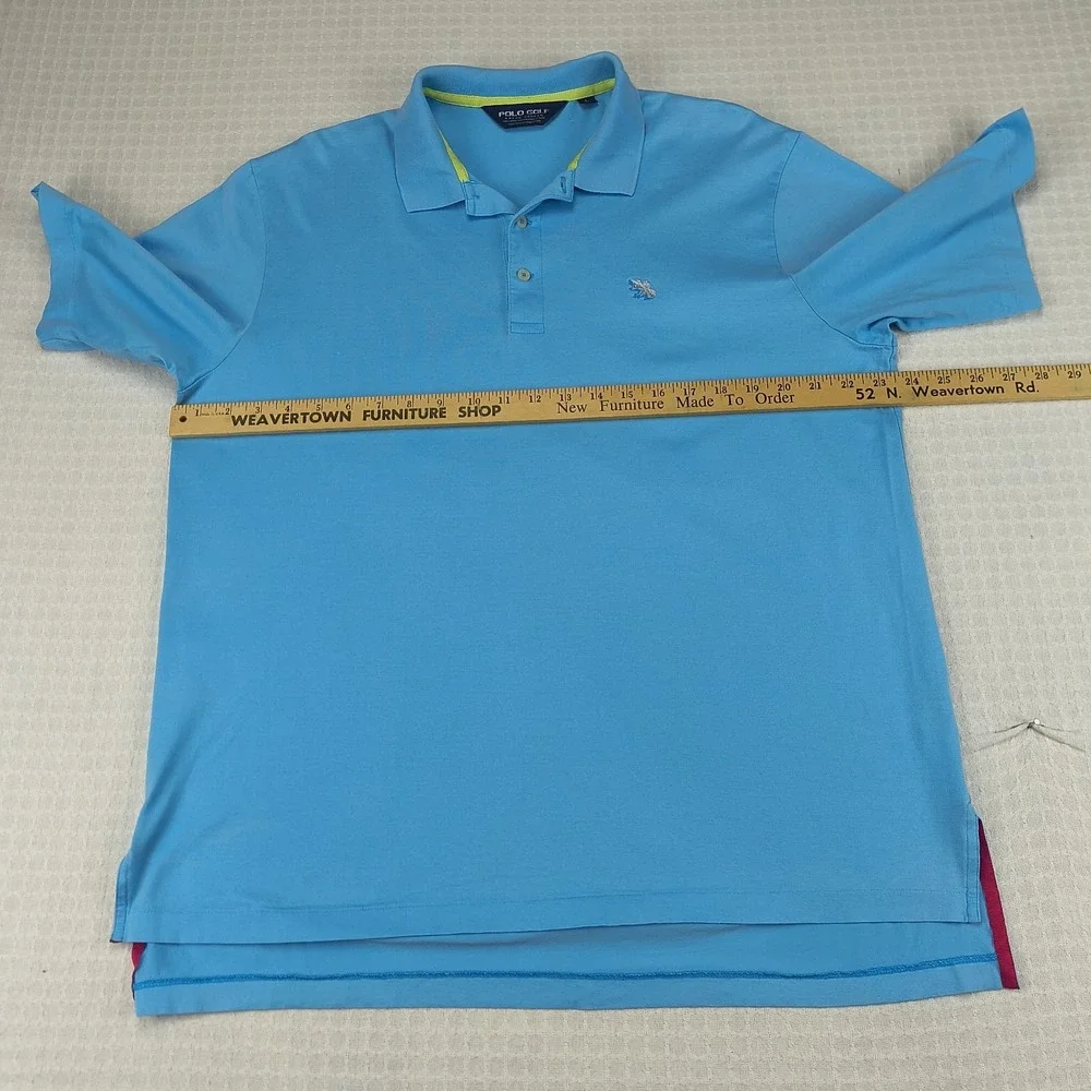 Polo Golf Ralph Lauren Mens‎ L Large Blue Pima Cotton Short Sleeve Polo Shirt